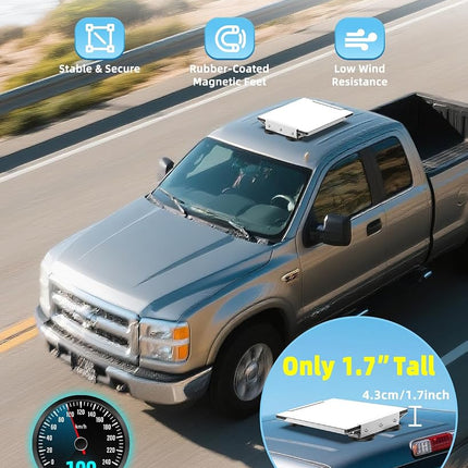 Starlink Mini Flat Magnetic Roof Mount, Ultra-Secure 220 lbs Hold, Quick-Release & Low-Profile 1.7” Design, Scratch & Weather-Resistant, Perfect for Car, RV, Van, Truck & Boat Adventures -Silver