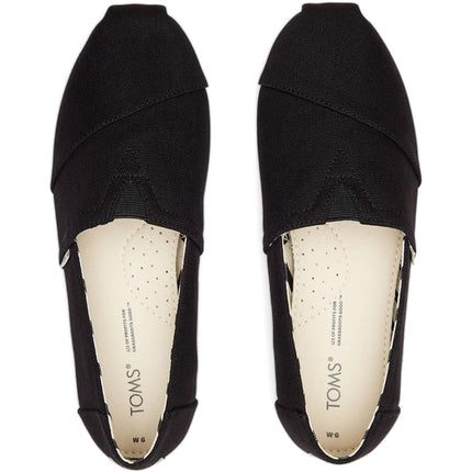 TOMS Womens Recycled Cotton Alpargata Loafer Flat, Black White, 5 UK