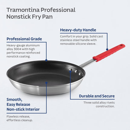 Tramontina Professional Aluminum Nonstick Restaurant Fry Pan, 12", Made in USA