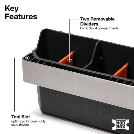 54814MB MODbox Tool Carrier, Modular Tool Storage System Side Mounting Accessory, Easy One-Handed Attachment and Slim Profile