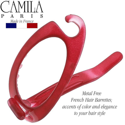 Camila Paris CP3118 Pasador de Pelo Francés, Soporte Flexible para Cola de Caballo Sin Partes Metálicas, Horquillas de Sujeción Fuerte para Mujeres, Accesorios para el Cabello de Niñas Antideslizantes y Duraderos, Fabricado en Francia
