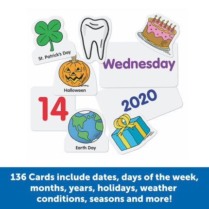Learning Resources Calendar & Weather Pocket Chart - Classroom Calendar, Calendar and Weather Chart for Classroom, Teacher and Back to School Supplies