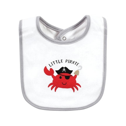 Hudson Baby Unisex Baby Cotton Bibs, Pirate Shark, One Size