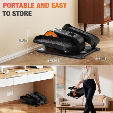 Under Desk Elliptical Machine, Electric Elliptical Leg Exerciser for Senior, Quiet and Compact Electric Seated Pedal Exerciser for Home with Monitor, Remote Control and 12 Adjustable Speeds