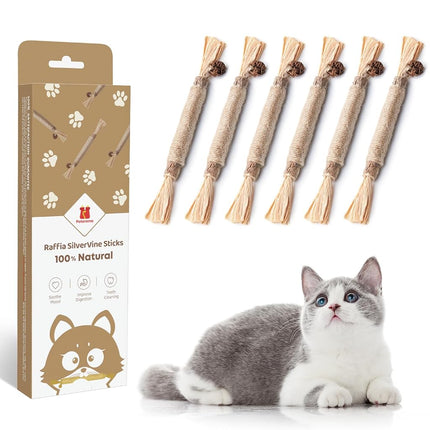 Potaroma 6 Pcs Natural Silvervine Sticks Cat Toys,