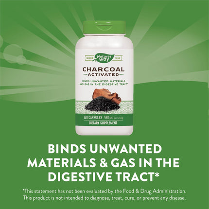 Nature's Way - Carbón Activado 280 mg. - 360 Cápsulas