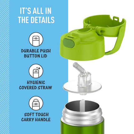 Thermos F4016LM6 Lime Funtainer 12 Ounce Bottle, Stainless Steel, 355 milliliters