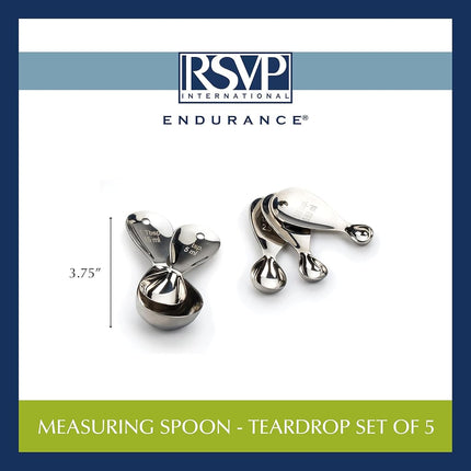 RSVP International Endurance (MOD-S) Oval Measuring Spoons, Stainless Steel