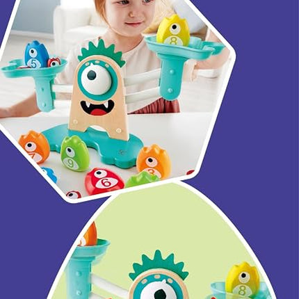 Hape Monster Math Scale, Wooden Educational Toy for Toddlers 3+, Learn Counting and Number Balance Through Hands-On Play