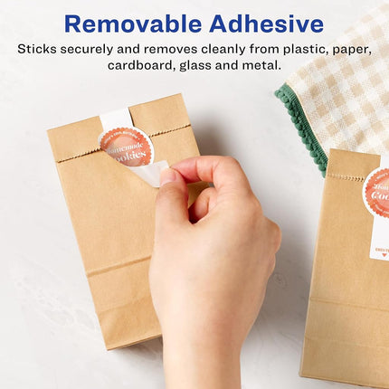 Avery Matte White Removable Cigar Labels with Sure Feed Technology, 2-3/8" x 8", 150 Removable Labels, Laser/Inkjet Printable Labels