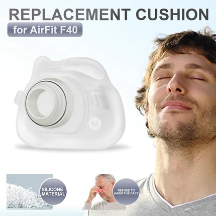 2 Packs Reliable Silicone Cushion for AirFit F40 Full Face Replacement Cushion (M)