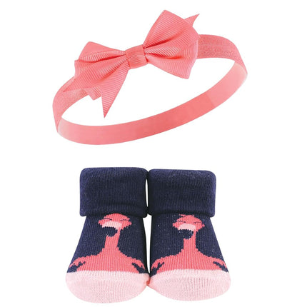 Coffret cadeau bandeau et chaussettes Hudson Baby pour bébés filles, Flamingo, lot de 10 (10 unités)