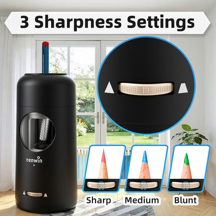 tenwin Fully Automatic Electric Pencil Sharpener for 7-11.5mm Pencils