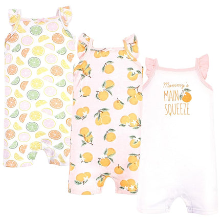 Grenouillères en coton unisexe Hudson Baby, Orange Agrume, 6-9 mois
