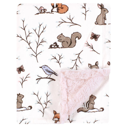 Hudson Baby Unisex Baby Plush Blanket with Furry B