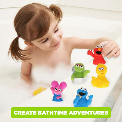 Sesame Street Bath Finger Puppets, 10 Pc - Bath Toys, Easter Basket Fillers, Easter Gifts
