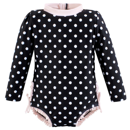 Hudson Baby Baby Girl's Toddler Swimsuit, Black Do