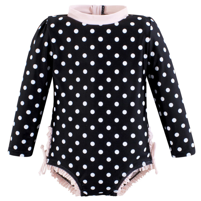 Hudson Baby Baby Girl's Toddler Swimsuit, Black Do