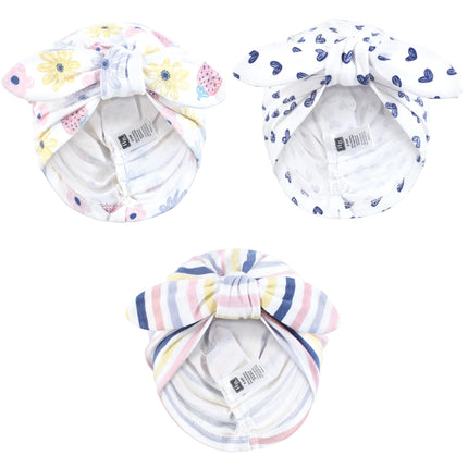 Hudson Baby Infant Girls Turban Cotton Headwraps, 