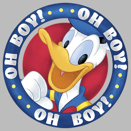 Camiseta Heather con Cuello Redondo de Niña Oh Boy Donald de Personajes Disney, Athletic Heather, Pequeña