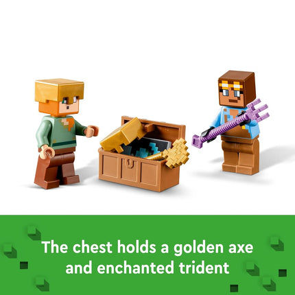LEGO Minecraft The Armoury Toy - incl. a Nether Portal, plus Alex & Armoursmith Figures with a Golden Axe, Swords & Shield Accessories - Gaming gift for 7+ Year Old Boys & Girls - 21252