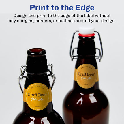 Avery Durable Waterproof Cigar Labels with Sure Feed, 1.5" x 3.5", 500 Oil and Tear-Resistant Waterproof Labels, Print-to-The-Edge, Laser/Pigment-Based Inkjet Printable Labels