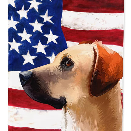 Caroline's Treasures CK6436GF Black Mouth Cur Dog American Flag Flag Garden Size, Small, Multicolor
