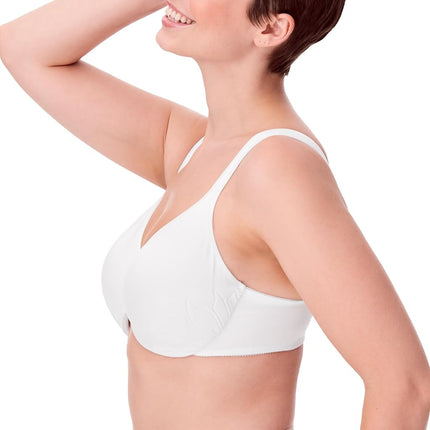 Bali Live It Up Underwire Bra, Seamless Shapewear Bra with Cushioned Straps, Full-Coverage T-Shirt Bra for Everyday Wear, White, 42DD