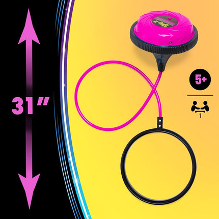 Skip It Retro Outdoor Toy, Light Up Ball and Digital Counter, Pink, Soft Foam Padded Ankle Ring, 79 cm Long, Screen Free Play, Toy for Boys, Girls, Kids Ages 5 and Up