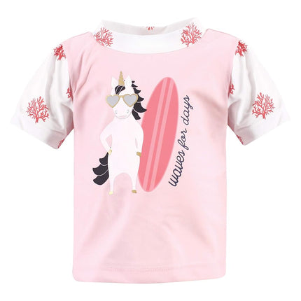 Hudson Baby Swim Rashguard Set, Surf Unicorn, 18-24 Months