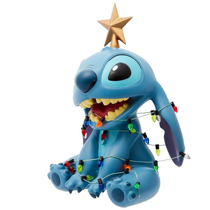 Enesco Disney Showcase Stitch Wrapped in Christmas Lights Figurine, 7.5 Inch, Multicolor
