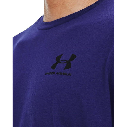 Under Armour Men's Sportstyle Left Chest Short Sleeve T-Shirt, (468) Sonar Blue/Black/Black, X-Small