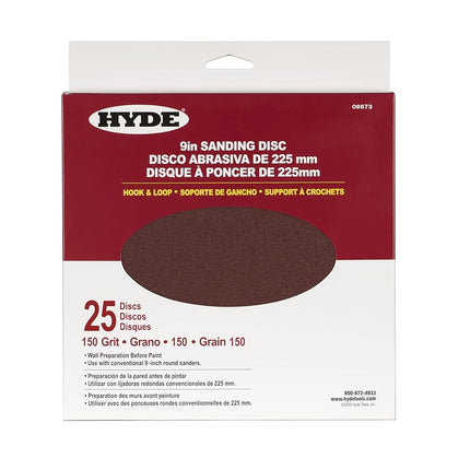 Hyde Round Abrasive Sanding Disc, 9" 150 Grit, 25 