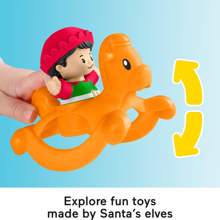 Coffret de jeu Fisher-Price Little People, La Magie de Noël, avec figurines Père Noël, Lutin et Rennes, pour les 1 an et plus