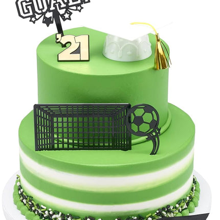 DecoPac 26255 CakeDecorating kit-Goal Cake and Cupcake Toppers for Birthdays and Parties, 1 SET, Black