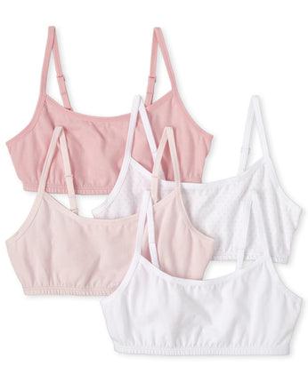The Children's Place Girls' Bralette, Pink/White -