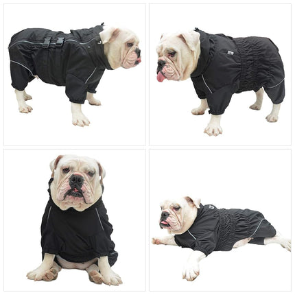 Dogs Waterproof Jacket, Lightweight Waterproof Jacket Reflective Safety Dog Raincoat Windproof Snow-proof Dog Vest for Corgis Dachshund Small Medium Large Dogs Black D-M