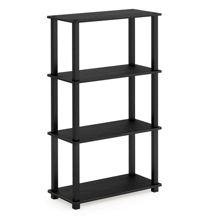 Furinno TURN-S-TUBE 4-Tier Tool-Free Corner Open Shelf, Americano