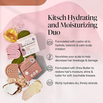 Kitsch Castor Oil Shampoo & Shea Butter Shampoo and Conditioner Set - 2pc
