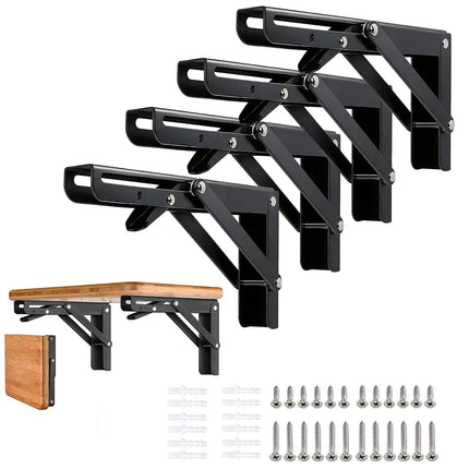 AUTOHJ Folding Shelf Brackets - 8 inch 4Pcs Heavy 