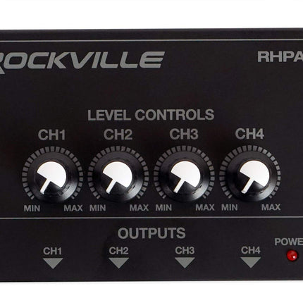Rockville RHPA4 4-Channel Headphone Amplifier, Ste
