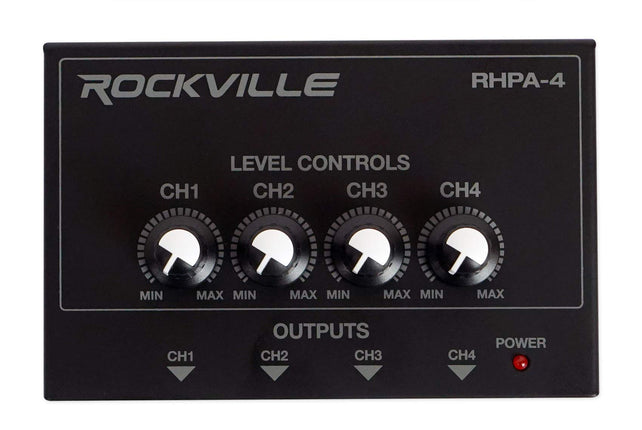 Rockville RHPA4 4-Channel Headphone Amplifier, Ste