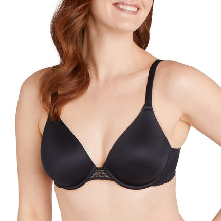 Bali Womens Comfort Revolution Soft Touch Perfect T-Shirt Underwire Bra Df3468, Black/Almond, 40DD