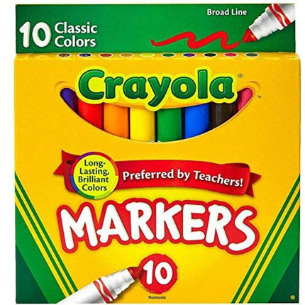 Case of 6, Total of 60 Broad Tip Crayola Markers