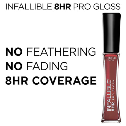 L'Oréal Paris Infallible 8 HR Pro Gloss, Modern Mauve, 0.21 fl. oz.