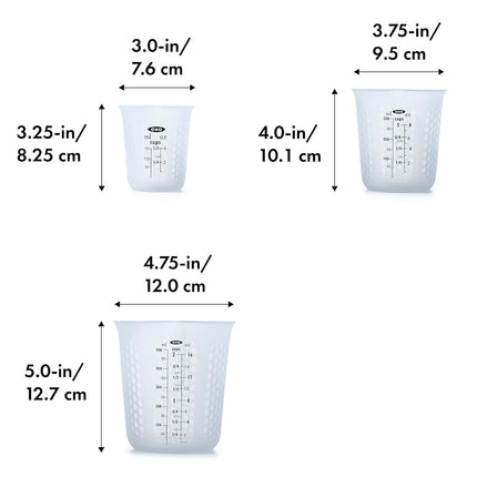 OXO Good Grips 3 Piece Squeeze & Pour Silicone Measuring Cup Set