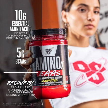 BSN Amino X Essential Amino Acid Powder, Zero Sugar, Strawberry Dragonfruit Flavour, 375g, 25 serves