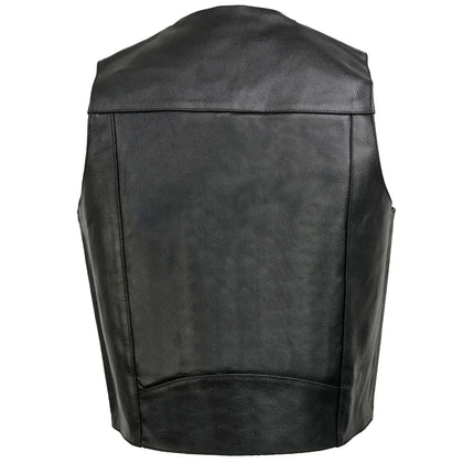 Event Leather EL5310 Black Motorcycle Leather Vest for Men - Riding Club Adult Motorcycle Vests - 3X-Large