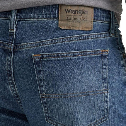 Wrangler Authentics Men's Regular Fit Comfort Flex Waist Jean, Blue Ocean, 33W x 34L