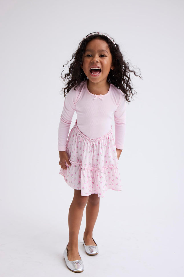 The Children's Place Baby Girls' One Size and Toddler Long Sleeve Fashion Dress, Valentine Hearts, 6-9 Months